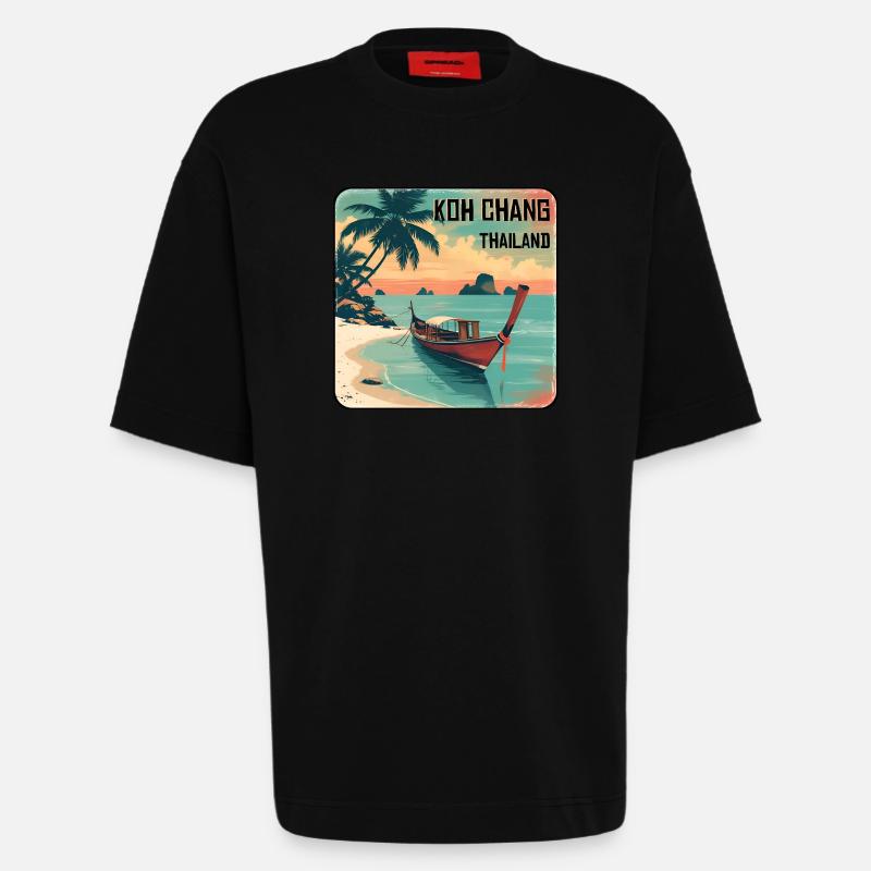 Koh Chang - T-shirt bio épais oversize fabriqué en UE - SOLID BLACK