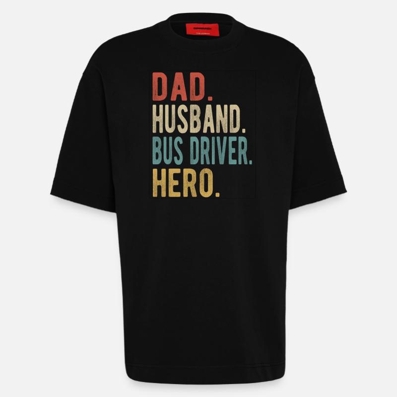 Busfahrer Papa Ehemann Held - Heavyweight T-Shirt - made by SPREAD  - SOLID BLACK