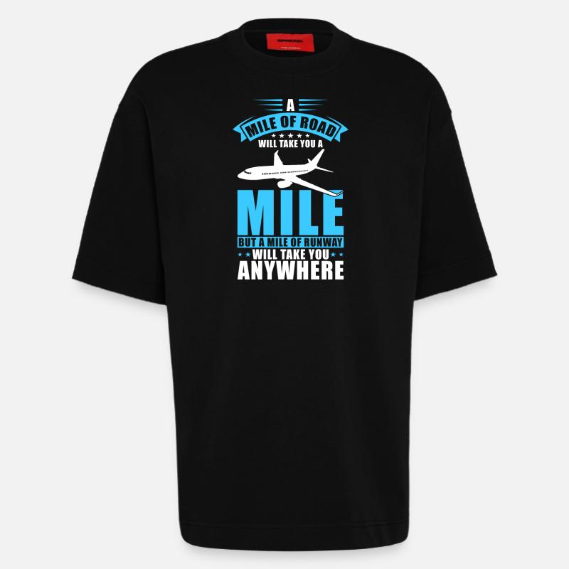 Pilot Flugzeug Geschenk - Heavyweight T-Shirt - made by SPREAD  - SOLID BLACK