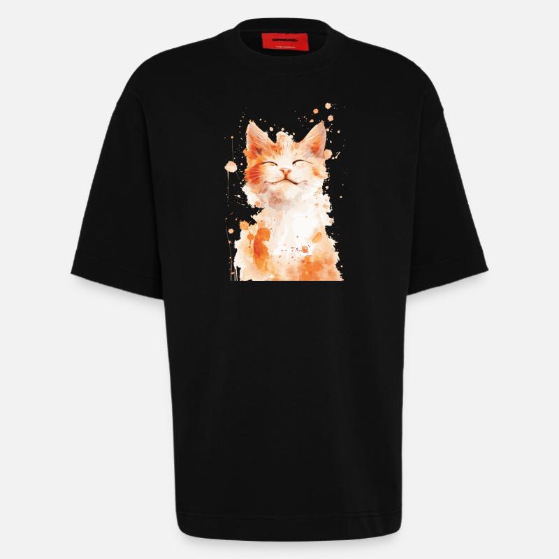 Chat - T-shirt bio épais oversize fabriqué en UE - SOLID BLACK