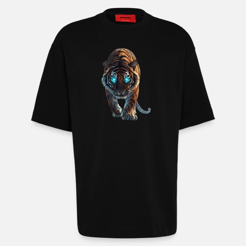 Tiger - Heavyweight T-Shirt - made by SPREAD - SOLID BLACK