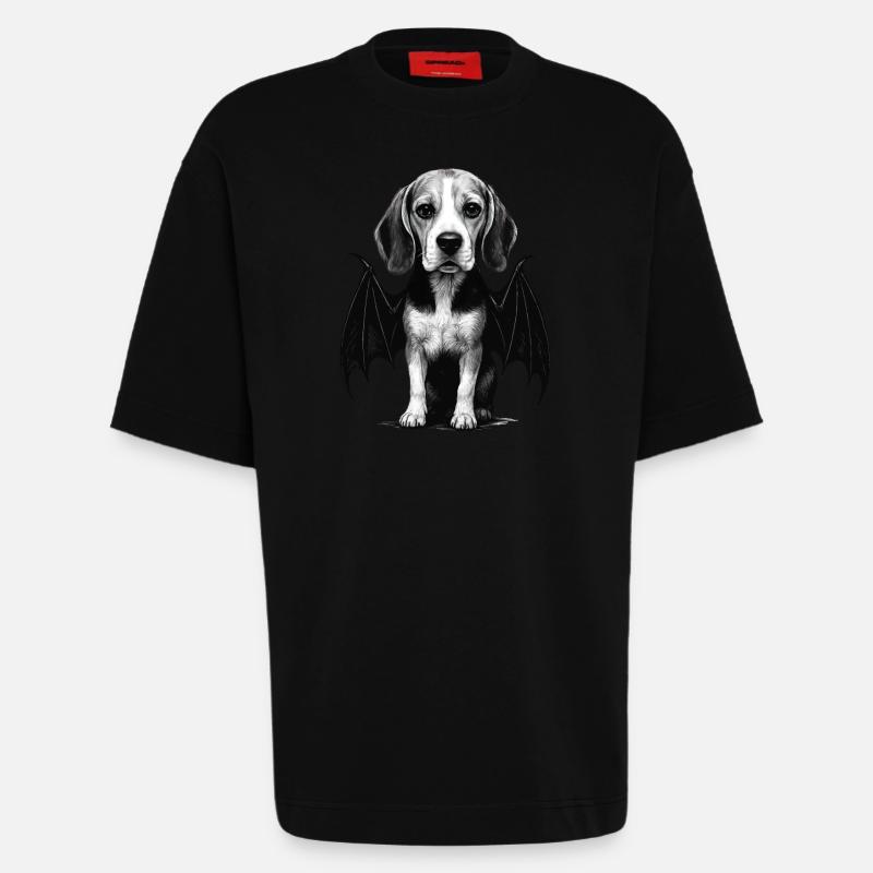 Beagle - Heavyweight T-Shirt - made by SPREAD  - SOLID BLACK