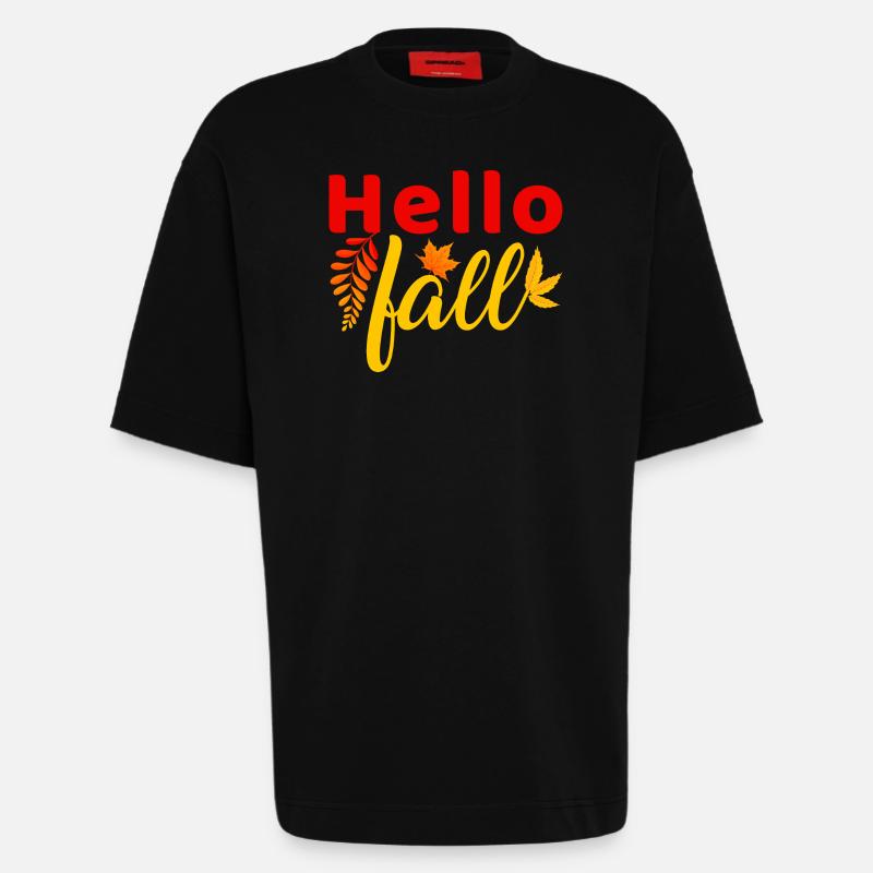 Herbst Hello Fall - Heavyweight T-Shirt - made by SPREAD  - SOLID BLACK