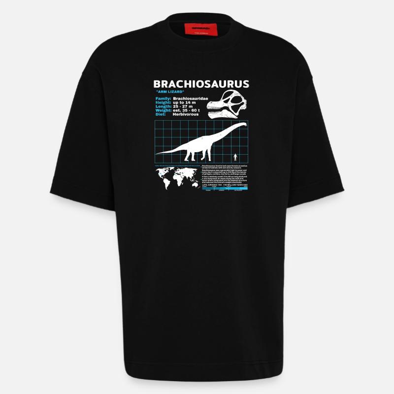 Fiche technique de Brachiosaurus - T-shirt bio épais oversize fabriqué en UE - SOLID BLACK