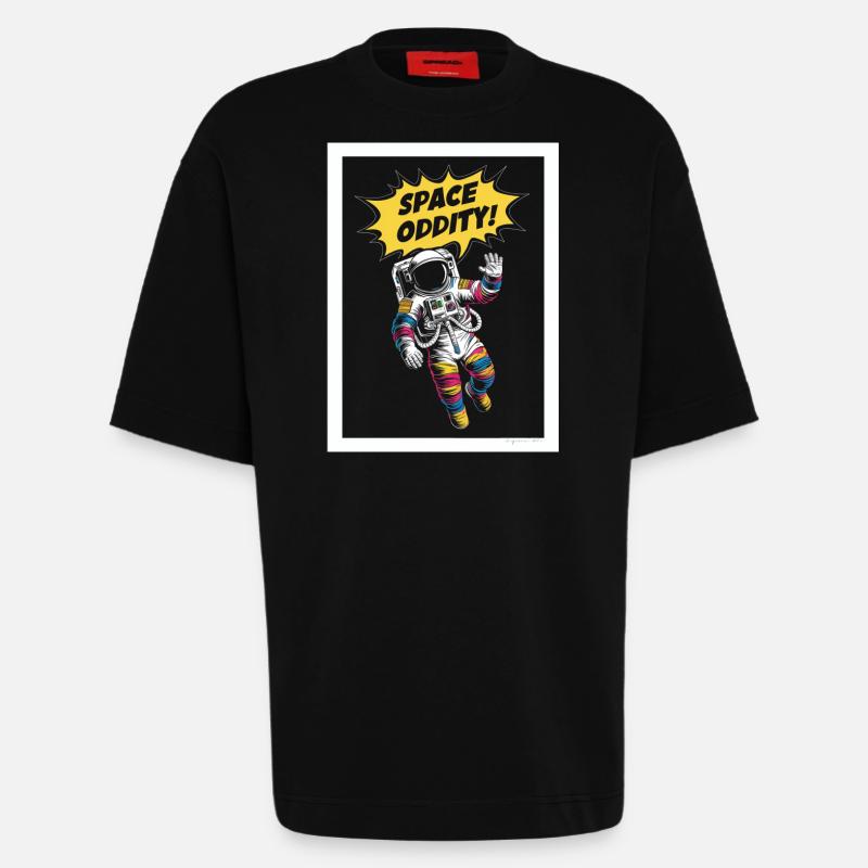 Space Oddity Aventure spatiale - T-shirt bio épais oversize fabriqué en UE - SOLID BLACK