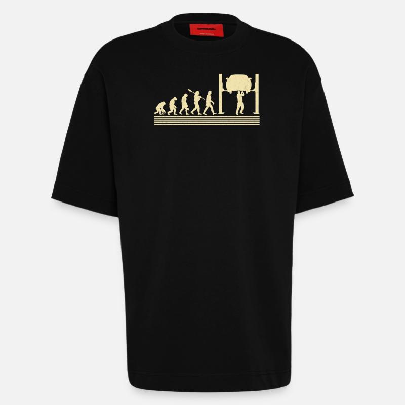 Automechanical evolution - Heavyweight T-Shirt - made by SPREAD  - SOLID BLACK