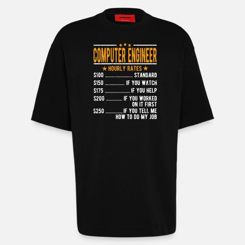 Computertechniker Stundenlohn - Heavyweight T-Shirt - made by SPREAD  - SOLID BLACK