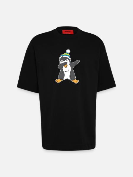 Penguin Dab Penguin Dabbing - Heavyweight T-Shirt - made by SPREAD - SOLID BLACK