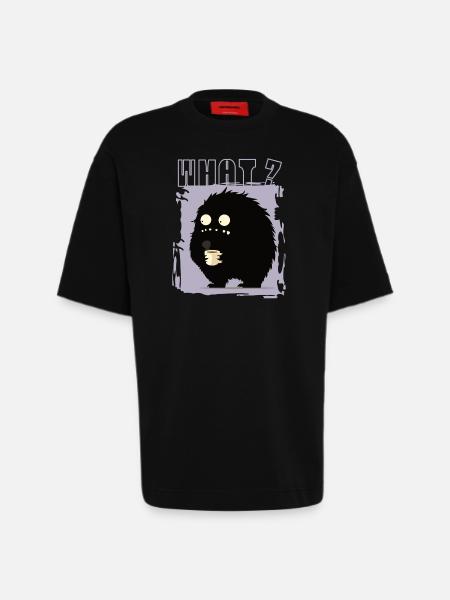 Monster coffee what? - Heavyweight T-Shirt - made by SPREAD  - SOLID BLACK