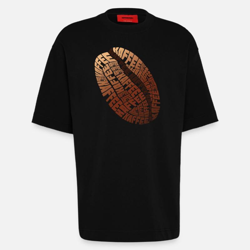 Kaffeebohne Kaffee - Heavyweight T-Shirt - made by SPREAD  - SOLID BLACK