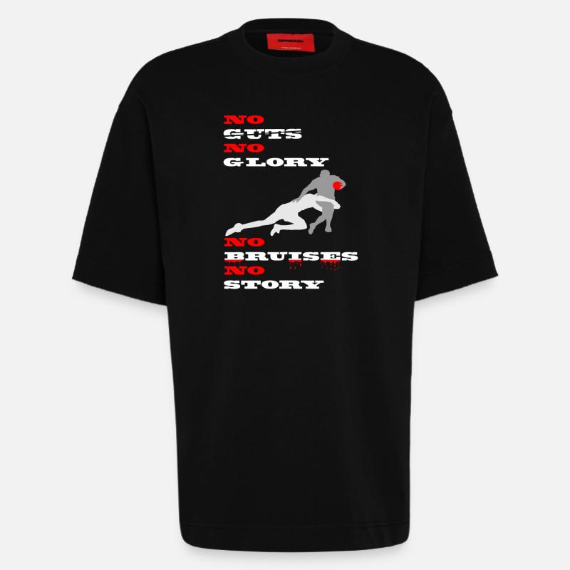 No guts no glory - Heavyweight T-Shirt - made by SPREAD  - SOLID BLACK