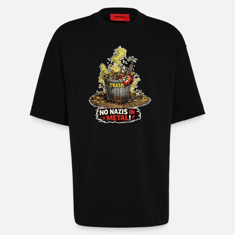 Right garbage can - Heavyweight T-Shirt - made by SPREAD - SOLID BLACK