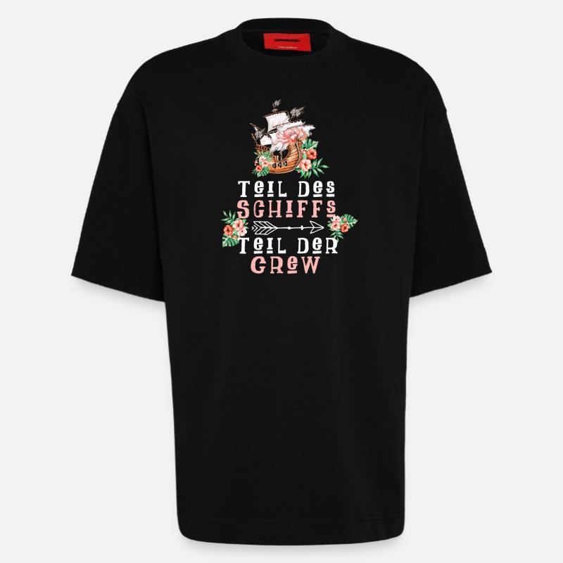 Teil des Schiffs Teil der Crew - Heavyweight T-Shirt - made by SPREAD - SOLID BLACK