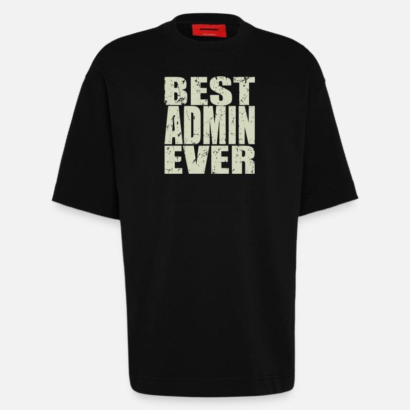 Best Admin ever Admin Geschenk - Heavyweight T-Shirt - made by SPREAD  - SOLID BLACK