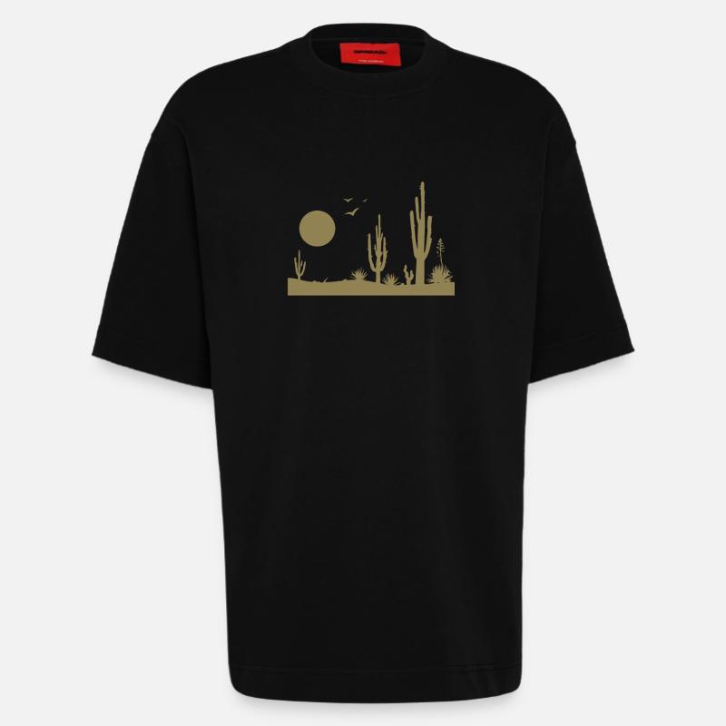 Wüste Wüstenlandschaft - Heavyweight T-Shirt - made by SPREAD  - SOLID BLACK