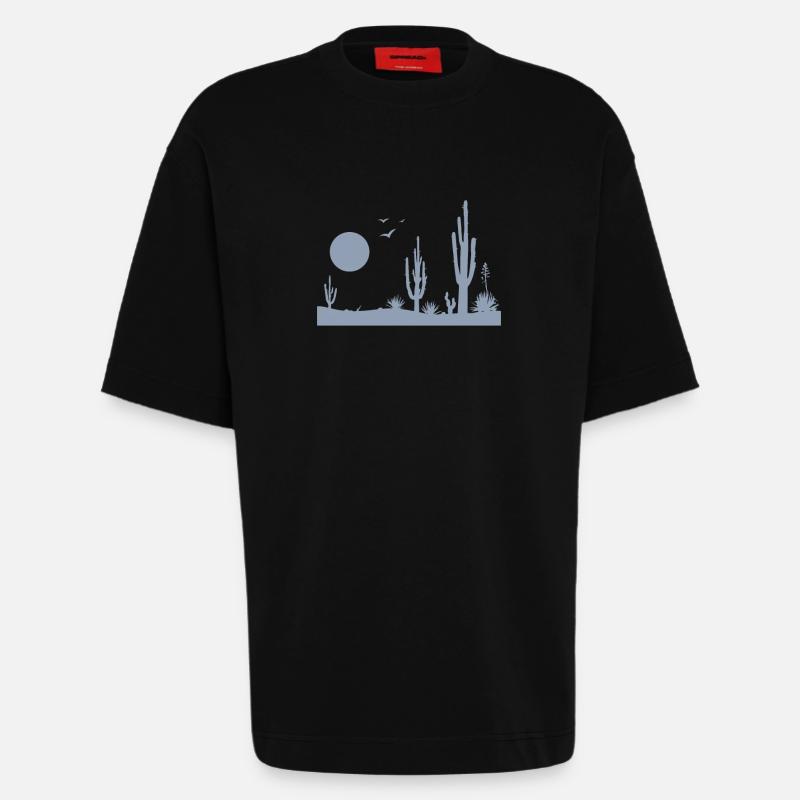 Wüste Wüstenlandschaft - Heavyweight T-Shirt - made by SPREAD - SOLID BLACK