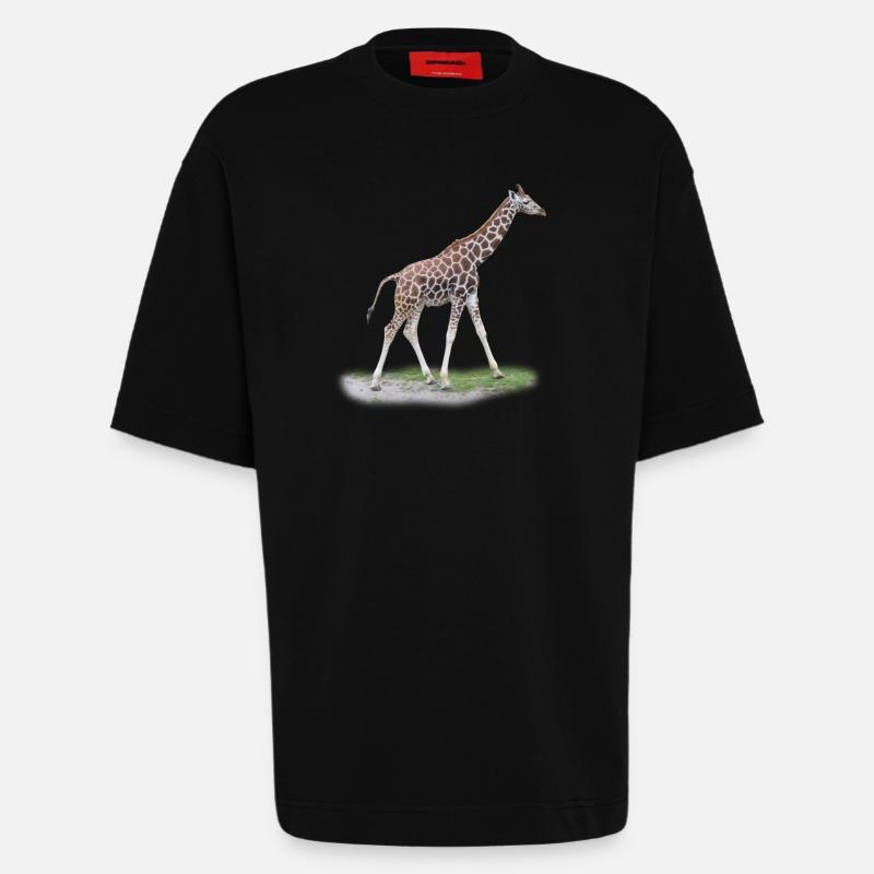Junge Giraffe - Heavyweight T-Shirt - made by SPREAD  - SOLID BLACK