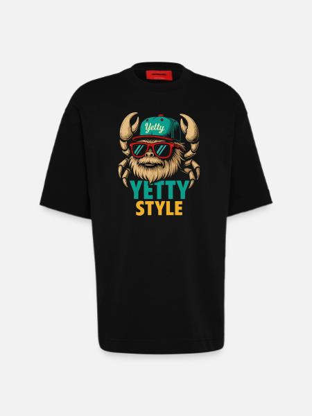 Yetty Style Yeti Graphic - Heavyweight T-Shirt - made by SPREAD  - SOLID BLACK