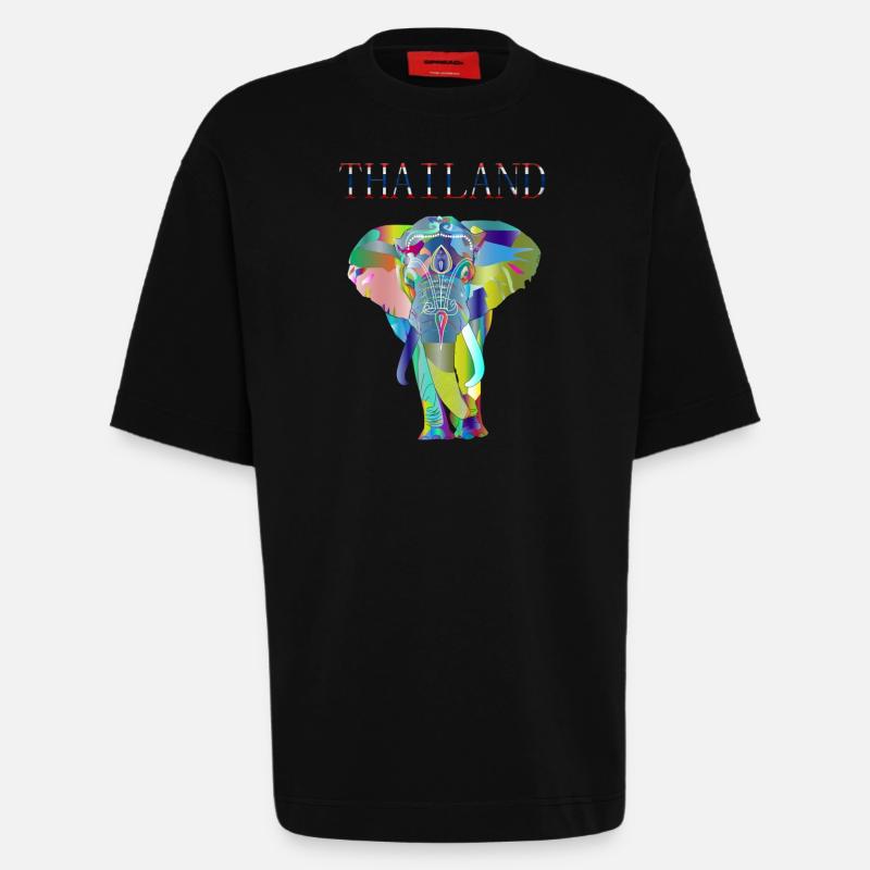 THAILAND ELEFANT GESCHENK IDEE - Heavyweight T-Shirt - made by SPREAD  - SOLID BLACK