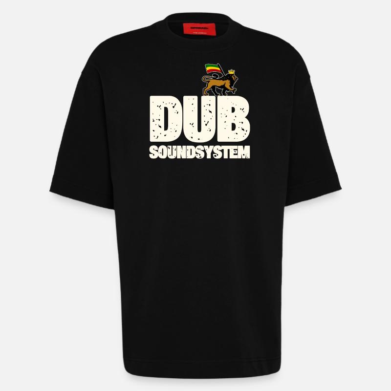Système de sonorisation dub - T-shirt bio épais oversize fabriqué en UE - SOLID BLACK