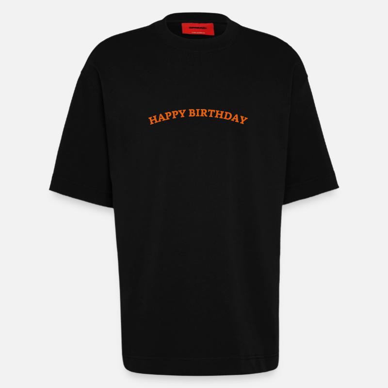 Bon anniversaire - T-shirt bio épais oversize fabriqué en UE - SOLID BLACK