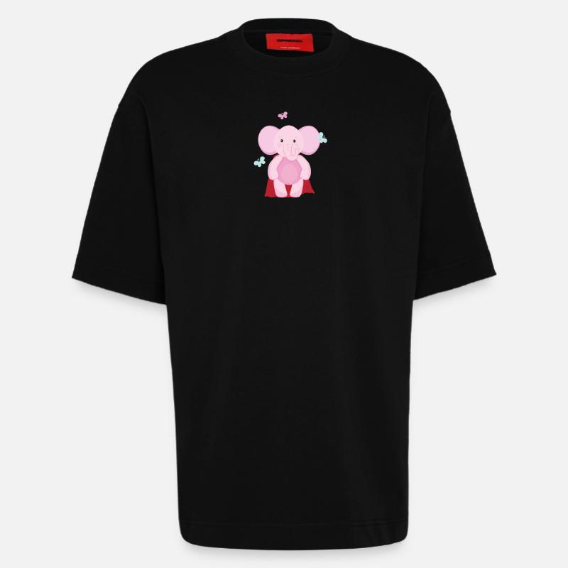 Elefant Superheld - Heavyweight T-Shirt - made by SPREAD  - SOLID BLACK