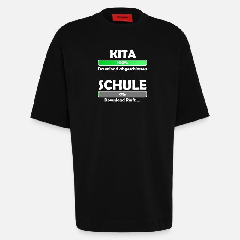 Schule loading - Schulbeginn - Einschulung - Heavyweight T-Shirt - made by SPREAD - SOLID BLACK