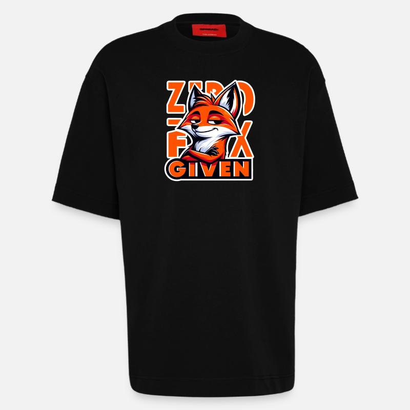 Zero Given - Fox Illustration - Heavyweight T-Shirt - made by SPREAD  - SOLID BLACK