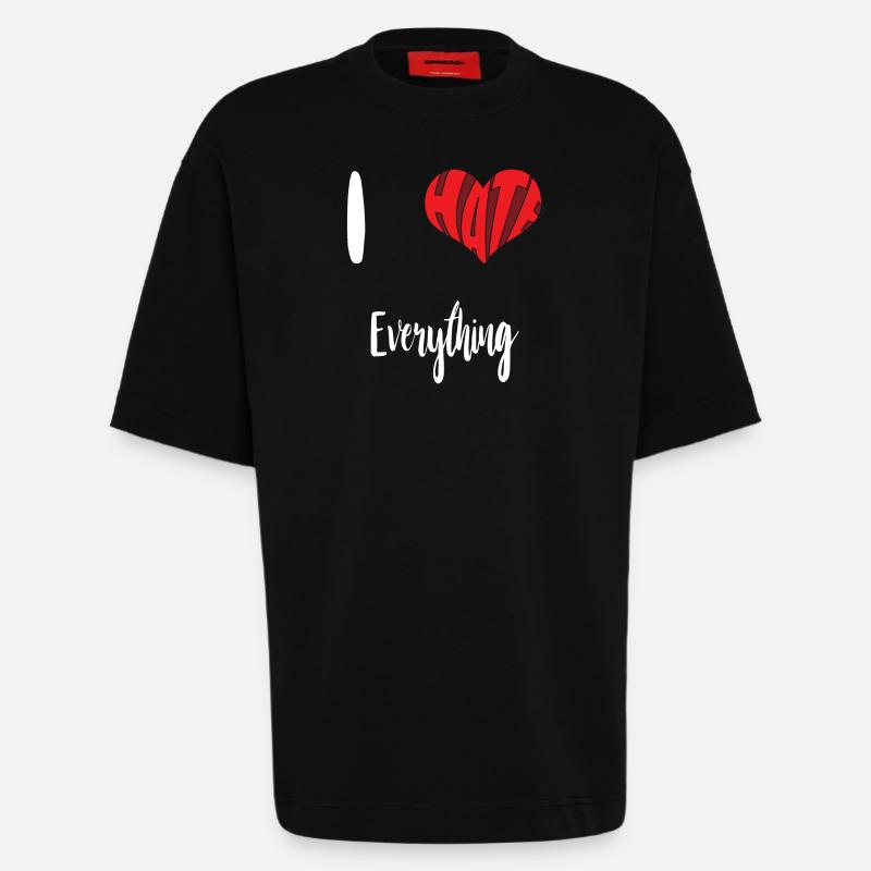 Hate Everything Stop Hate Anti Hate - Heavyweight T-Shirt - made by SPREAD  - SOLID BLACK
