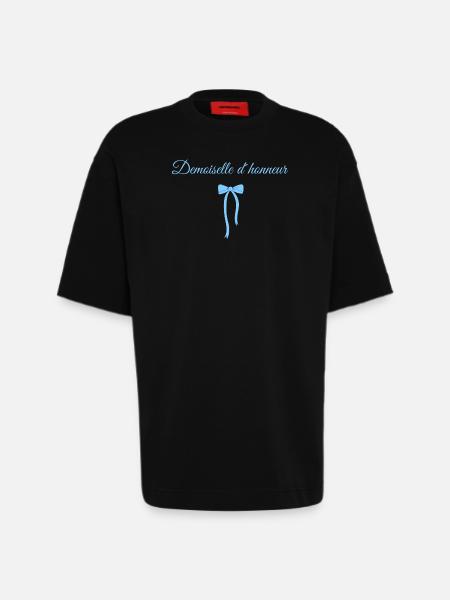 Blue Bow Bridesmaid - Heavyweight T-Shirt - made by SPREAD  - SOLID BLACK