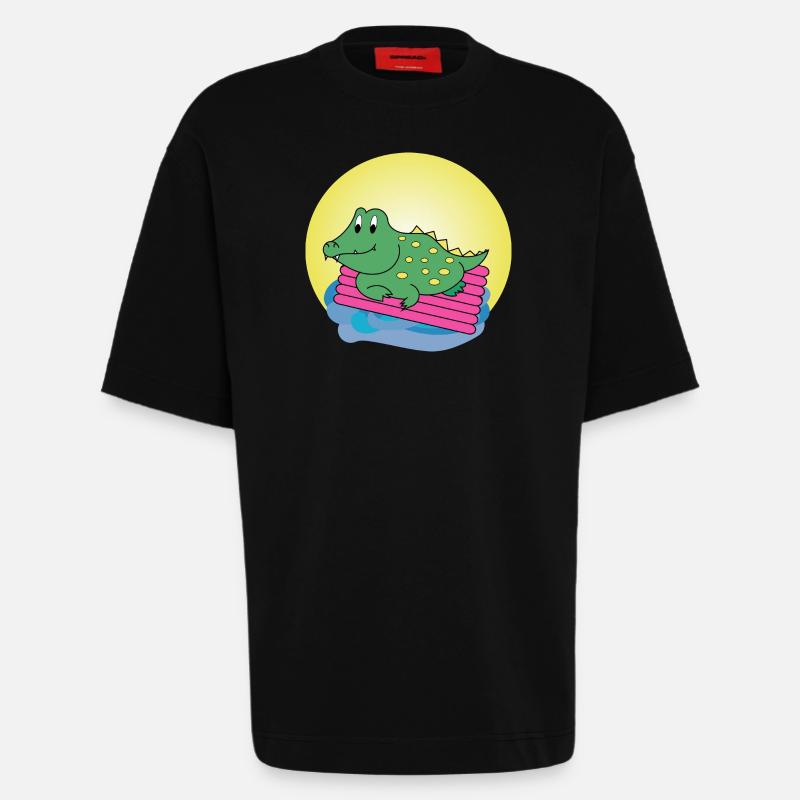 Kai Crocodile - Gift - Gift Idea - Heavyweight T-Shirt - made by SPREAD - SOLID BLACK