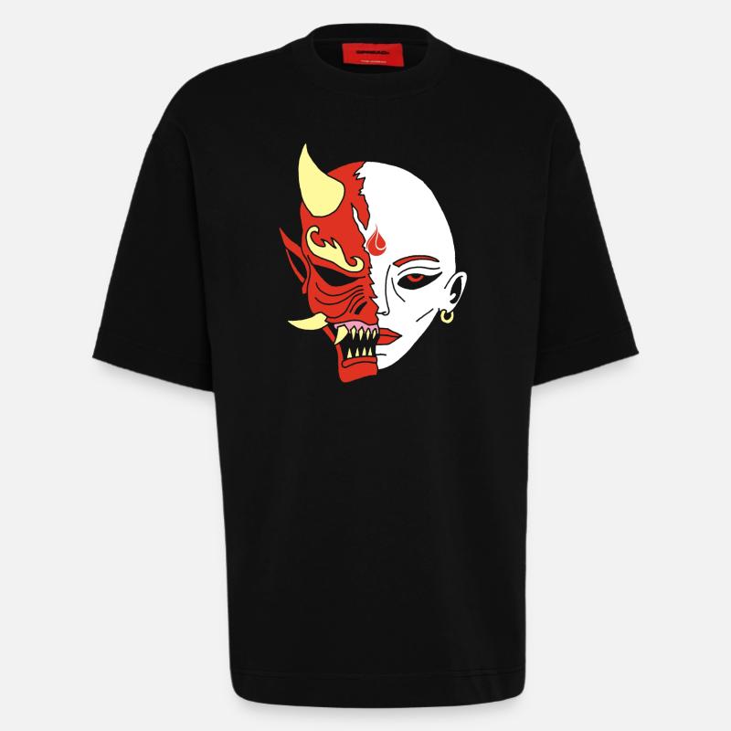 Mensch oder Dämon? - Heavyweight T-Shirt - made by SPREAD  - SOLID BLACK