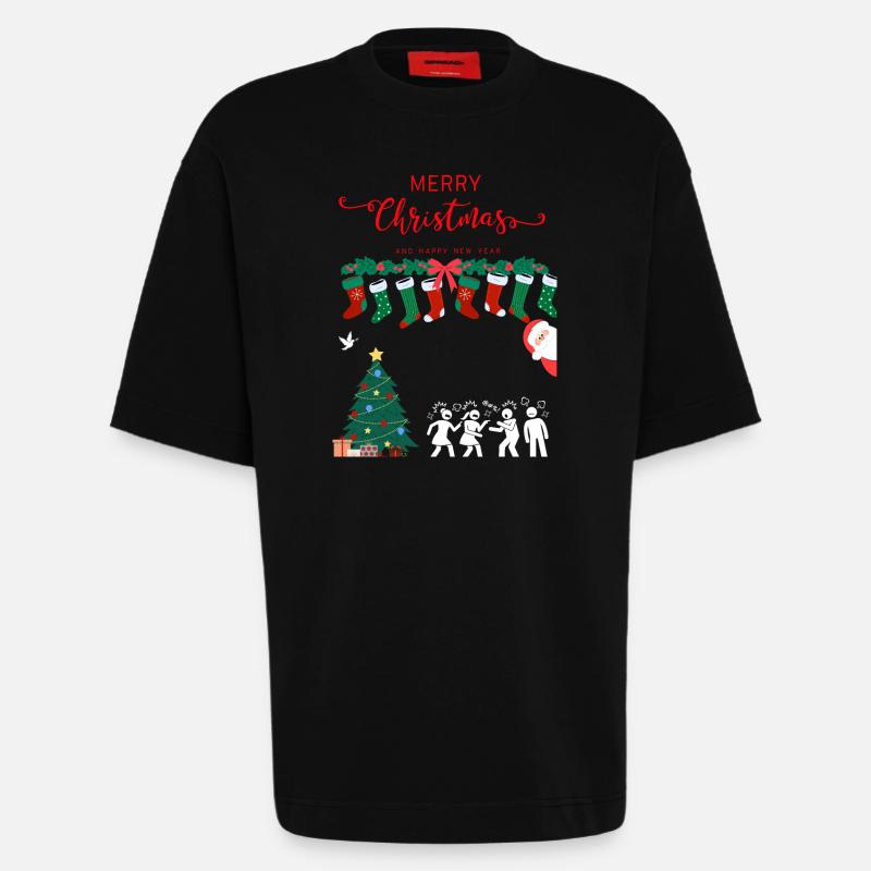 Frohe Weihnachten - Heavyweight T-Shirt - made by SPREAD - SOLID BLACK