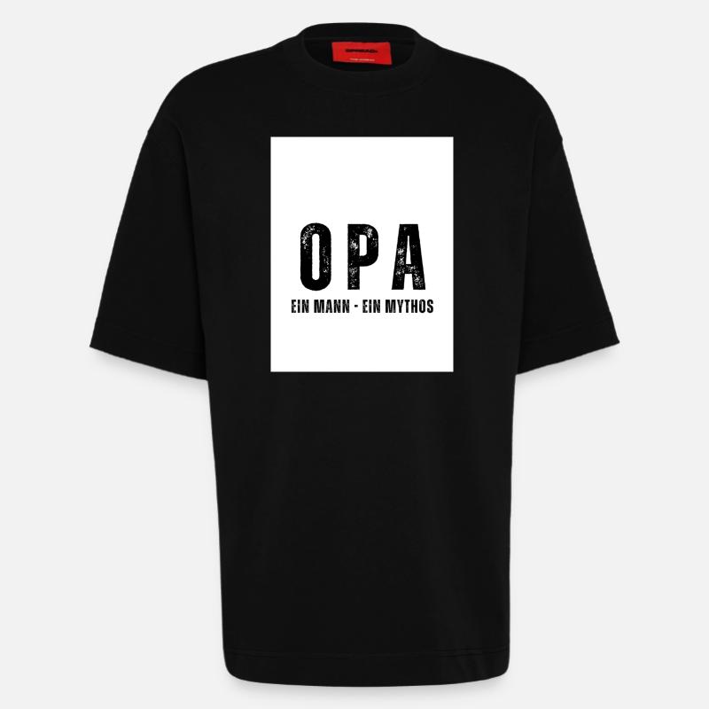 OPA Ein Mann - Ein Mythos - Heavyweight T-Shirt - made by SPREAD  - SOLID BLACK