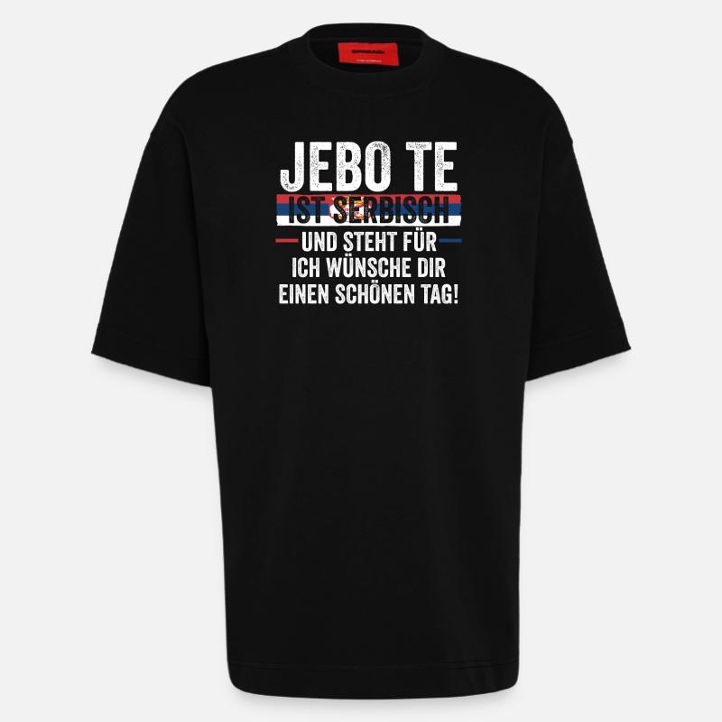 Serbe Serbe Serbie - T-shirt bio épais oversize fabriqué en UE - SOLID BLACK