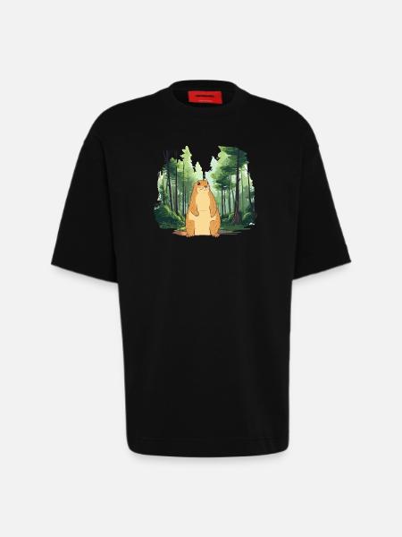Strong groundhog nature landscape - Heavyweight T-Shirt - made by SPREAD - SOLID BLACK