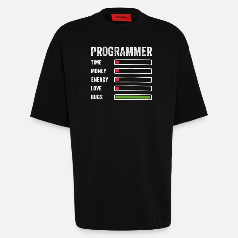 Developer Humor Programmer Coder - Heavyweight T-Shirt - made by SPREAD - SOLID BLACK