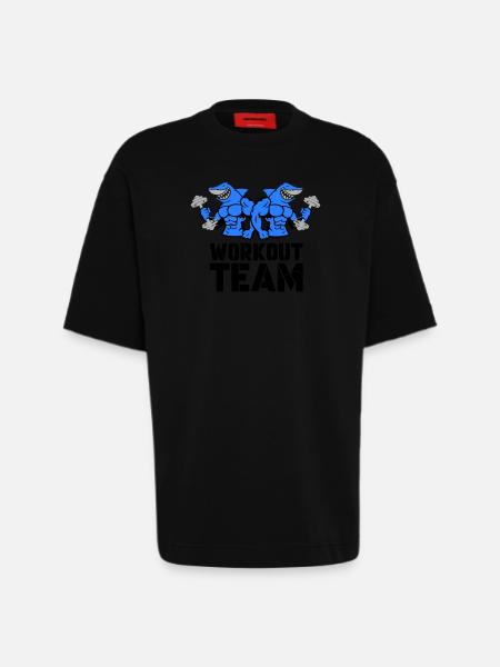 Shark Hai Bodybuilding Workout - Heavyweight T-Shirt - made by SPREAD  - SOLID BLACK