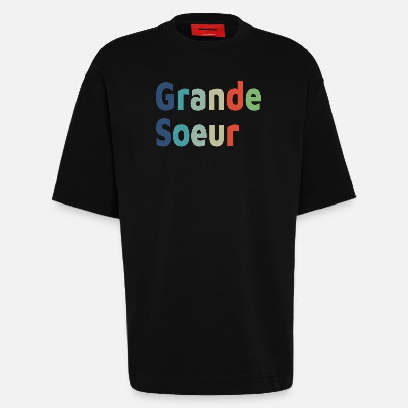 Geburt, große Schwester, großes Mädchen - Heavyweight T-Shirt - made by SPREAD  - SOLID BLACK