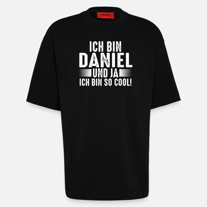 First name Daniel - Heavyweight T-Shirt - made by SPREAD  - SOLID BLACK
