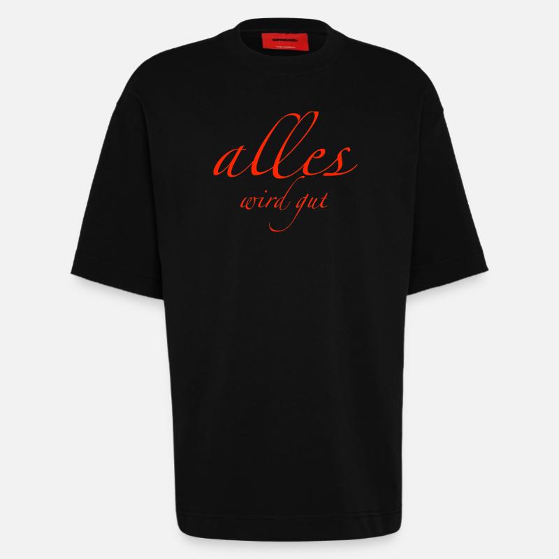 alles wird gut - Heavyweight T-Shirt - made by SPREAD  - SOLID BLACK