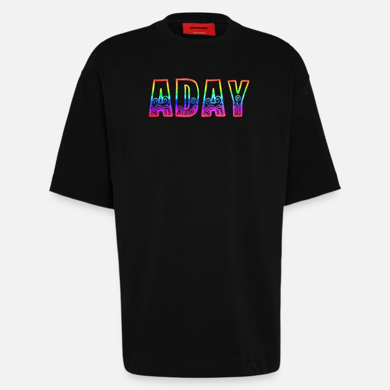 Aday RS Rainbow - Heavyweight T-Shirt - made by SPREAD - SOLID BLACK