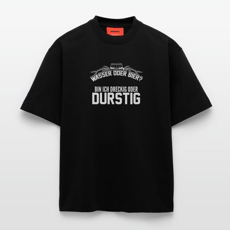 Bier - Wasser oder Bier Heavyweight T-Shirt - made by SPREAD 