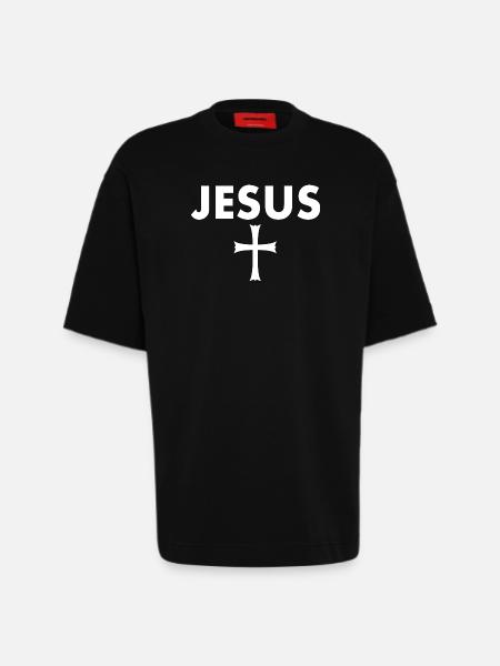 Jesus cross - Heavyweight T-Shirt - made by SPREAD - SOLID BLACK
