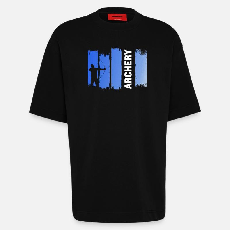 Bogensport Bogen "archery" Bogenparcours - Heavyweight T-Shirt - made by SPREAD  - SOLID BLACK