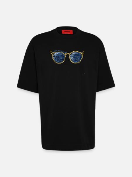 Laby Sunglasses 1 - Heavyweight T-Shirt - made by SPREAD  - SOLID BLACK