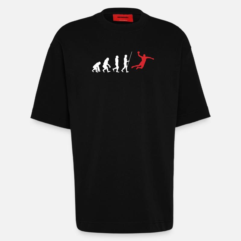 Handball Evolution - Heavyweight T-Shirt - made by SPREAD  - SOLID BLACK