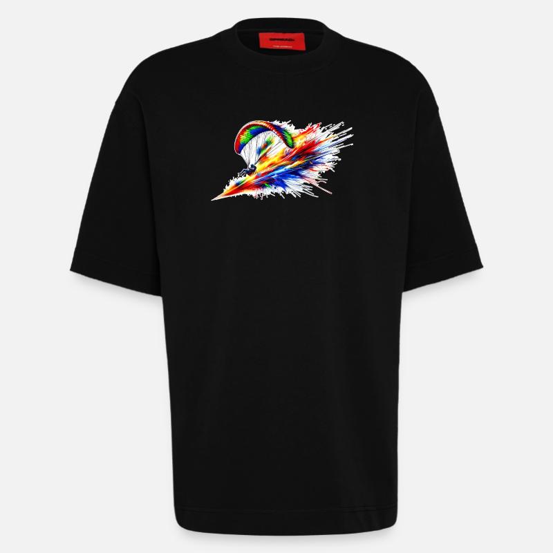 Paragleiter - Farbsplash - Heavyweight T-Shirt - made by SPREAD - SOLID BLACK