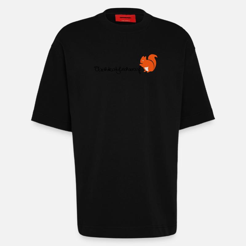 Oachkatzlschwoaf - Eichhörnchen - Eichkätzchen - Heavyweight T-Shirt - made by SPREAD  - SOLID BLACK
