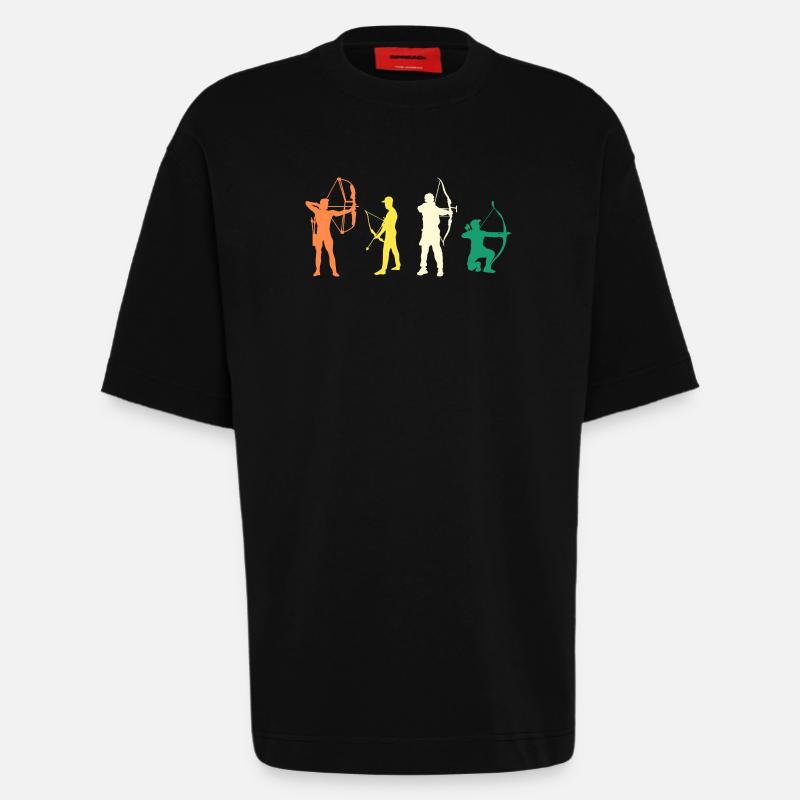 Bogenschütze Evolution Bogenschießen - Heavyweight T-Shirt - made by SPREAD  - SOLID BLACK